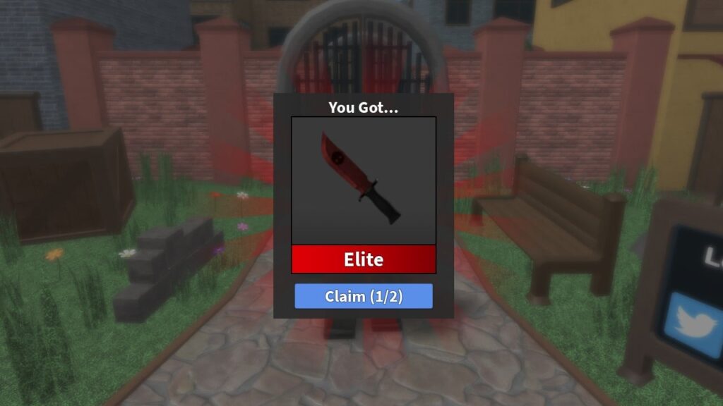 Feature image for our Murder Mystery S codes guide. It shows a player receiving an Elite Knife item.