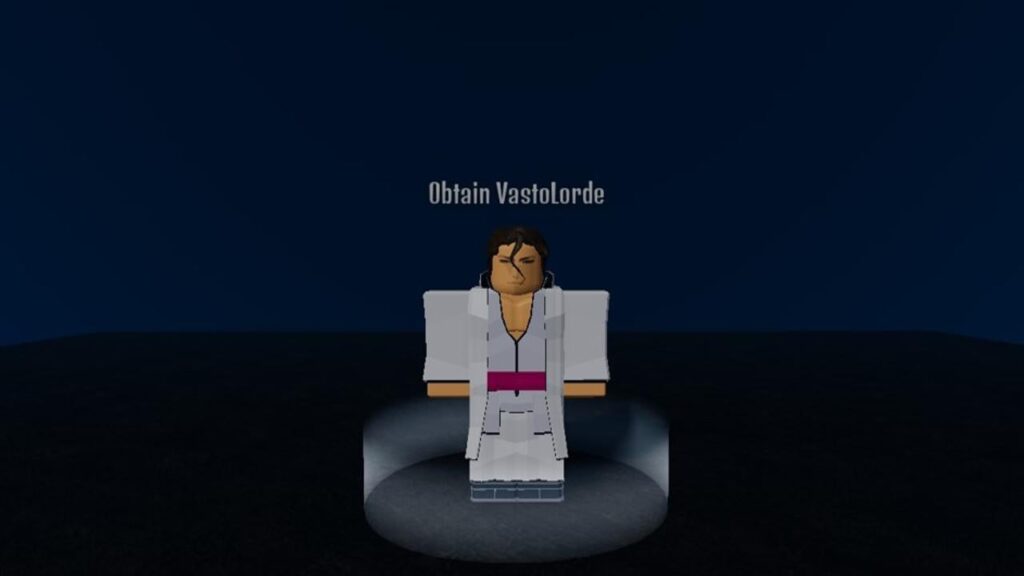 Feature image for our Ijul Piece 2 VastoLorde Boss guide. Image shows an NPC that says 'obtain VastoLorde' above.