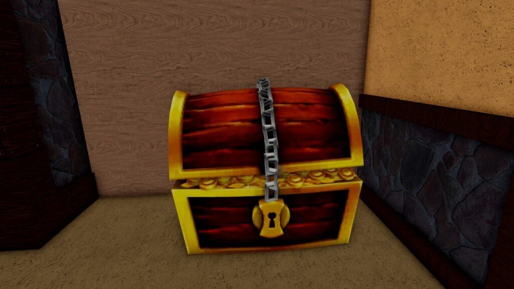 Feature image for our Blox Fruits codes guide. It shows a treasure chest in-game.