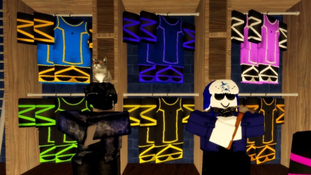 Feature image four Vision Stats guide. Image shows two NPCs standing in a pop up shop.