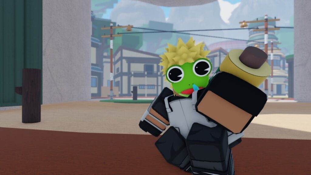 Feature image for our Shindo Life codes guide. It shows a ninja character in a frog mask in-game.