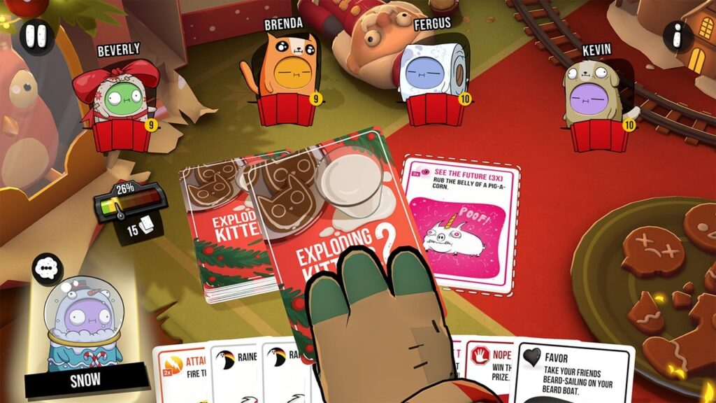 featured image for our news on Exploding Kittens 2 Santa Claws Pack. It features some cards and orange cats.