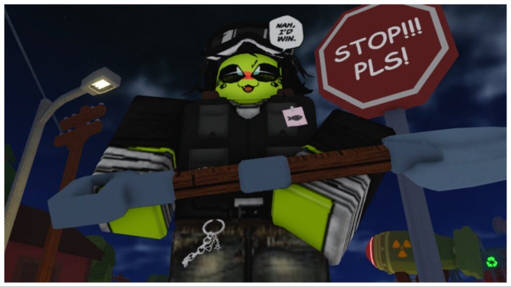 feature image for our dig it enchantments guide showing a player holding a shovel in front of a stop sigh that says STOP!!! PLS!