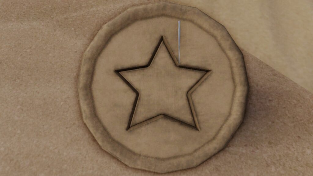 Feature image for our Shrimp Game dalgona guide. It shows a sugar honeycomb disk marked with a star.